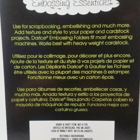 Darice Embossing Folder Rectangle Scrapbook Paper Crafts Card Making - Picture 4 of 6